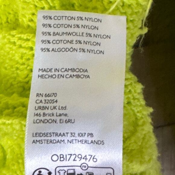 Pilcro Anthropologie Textured V-Neck Sweater Bright Lime Yellow Size Medium - Picture 6 of 10